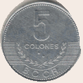 p 5 colónes Kostarika