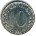 p10 dinárů Jugoslávie